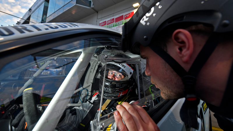 Lomas about to head out in the car.
